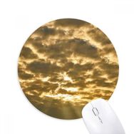 Dıythinker Dark Sky Sunshine Sarı Bulutlar Baskılı Yuvarlak Kaymaz Kauçuk Mouse Pad