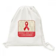 Dıythinker Dayanaklık Kırmızı Kurdele Aids Day Kanvas İpli Sırt Çantası