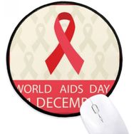 Dıythinker Dayanışma Kırmızı Kurdele AIDS Gün Yuvarlak Kaymaz Mouse Pad