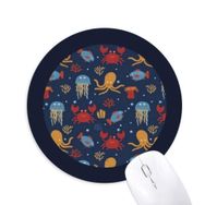Dıythinker Deep Sea Cuttlefish Denizanası Yengeç Baskılı Yuvarlak Kaymaz Kauçuk Mouse Pad
