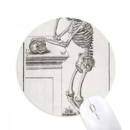 Dıythinker Dekorasyon İskelet İnsan Vücudu Desenli Baskılı Yuvarlak Kaymaz Kauçuk Mouse Pad