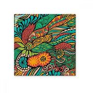 Dıythinker Dekoratif Desen Renkli Soyut Çiçekler 10x10 cm Seramik Karo