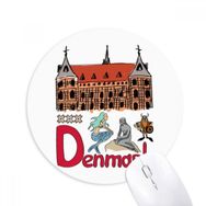 Dıythinker Demark Ulusal Simge Simgesi Desenli Baskılı Yuvarlak Kaymaz Kauçuk Mouse Pad
