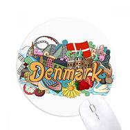 Dıythinker Den Nye Havn Frederiksborg Kalesi Danimarka Baskılı Yuvarlak Kaymaz Kauçuk Mouse Pad