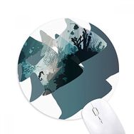 Dıythinker Deniz Evi Mercan Deniz Anası Deniz Doğa Hayvan Baskılı Yuvarlak Kaymaz Kauçuk Mouse Pad