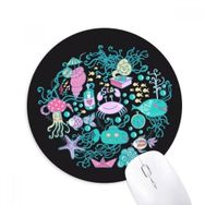 Dıythinker Deniz Organizması Müzik Ahtapot Baskılı Yuvarlak Kaymaz Kauçuk Mouse Pad