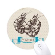 Dıythinker Deniz Ürünleri Karides Deniz Organizması Baskılı Yuvarlak Kaymaz Kauçuk Mouse Pad