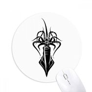 Dıythinker Deniz Yaşamı Siyah Ahtapot İllüstrasyonu Baskılı Yuvarlak Kaymaz Kauçuk Mouse Pad