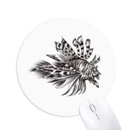 Dıythinker Deniz Yaşamı Siyah Balık İllüstrasyonu Baskılı Yuvarlak Kaymaz Kauçuk Mouse Pad