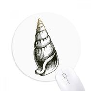Dıythinker Deniz Yaşamı Siyah Salyangoz Desenli Baskılı Yuvarlak Kaymaz Kauçuk Mouse Pad