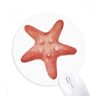 Dıythinker Deniz Yıldızı Deniz Yaşamı Kırmızı İllüstrasyon Baskılı Yuvarlak Kaymaz Kauçuk Mouse Pad