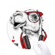 Dıythinker Deve Kulaklık Rock Müzik Boyama Baskılı Yuvarlak Kaymaz Kauçuk Mouse Pad