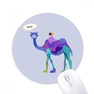 Dıythinker Deve Mor Kuş Mavi Çizgi Film Mavi Baskılı Yuvarlak Kaymaz Kauçuk Mouse Pad