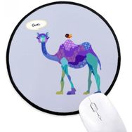 Dıythinker Deve Mor Kuş Mavi Karikatür Mavi Yuvarlak Kaymaz Mouse Pad