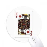Dıythinker Diamond K Kartları Desenli Baskılı Yuvarlak Kaymaz Kauçuk Mouse Pad