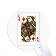 Dıythinker Diamond Q Kartları Desenli Baskılı Yuvarlak Kaymaz Kauçuk Mouse Pad