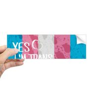 Dıythinker Dikdörtgen Yes I'm Trans LGBT Deste Dizüstü Bilgisayar Pencere Çıkartması