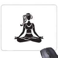 Dıythinker Dikdörtgen Yoga Kız Keep Healthy Cross Legged Spor Silüeti Kaymaz Kauçuk Fare Altlığı