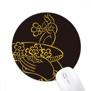 Dıythinker Din Budist El Çiçek Tabağı Baskılı Yuvarlak Kaymaz Kauçuk Mouse Pad