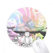 Dıythinker Din Budist Taş Aslan Simgesi Baskılı Yuvarlak Kaymaz Kauçuk Mouse Pad