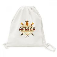 DIYthinker-DIYThinker Afrika Fantezi Metin Totem İşaretler Tuval İpli Sırt Çantası