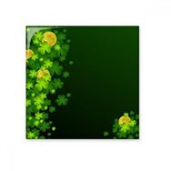 Dıythinker Dört Yapraklı Yonca Altın İrlanda St Patricks Day 10x10 cm Seramik Karo