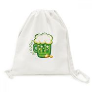 Dıythinker Dört Yapraklı Yonca Bira İrlanda St.Patrick Günü Tuval İpli Sırt Çantası