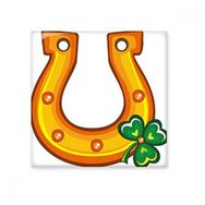 Dıythinker Dört Yapraklı Yonca U Tipi Demir İrlanda St Patricks Day 10x10 cm Seramik Karo