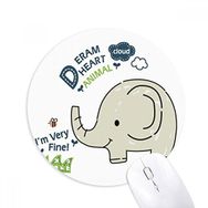 Dıythinker Dream Cloud Fil Gri Hayvan Baskılı Yuvarlak Kaymaz Kauçuk Mouse Pad