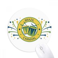 Dıythinker Drum Stars Celebrate Brazil Karnaval Baskılı Yuvarlak Kaymaz Kauçuk Mouse Pad