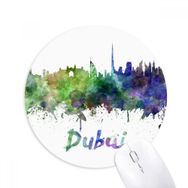 Dıythinker Dubai Birleşik Arap Emirlikleri Şehir Baskılı Yuvarlak Kaymaz Kauçuk Mouse Pad