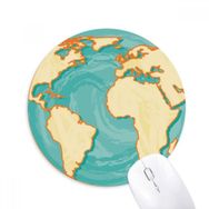Dıythinker Dünya Mavi Okyanus Sarı Dünya Baskılı Yuvarlak Kaymaz Kauçuk Mouse Pad