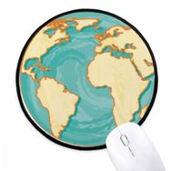 Dıythinker Dünya Mavi Okyanus Sarı Dünya Yuvarlak Kaymaz Mouse Pad