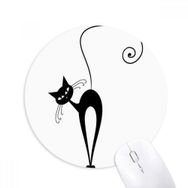Dıythinker Eğim Kafası Siyah Kedi Cadılar Bayramı Hayvan Silüeti Baskılı Yuvarlak Kaymaz Kauçuk Mouse Pad
