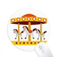 Dıythinker Eğlence Parkı Renkli Atlıkarınca İllüstrasyonu Baskılı Yuvarlak Kaymaz Kauçuk Mouse Pad