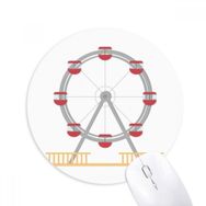 Dıythinker Eğlence Parkı Renkli Dönme Dolap Desenli Baskılı Yuvarlak Kaymaz Kauçuk Mouse Pad