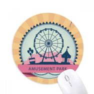 Dıythinker Eğlence Parkı Siyah Dönme Dolap Desenli Baskılı Yuvarlak Kaymaz Kauçuk Mouse Pad