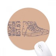 Dıythinker El Boyaması Kanvas Ayakkabı İllüstrasyon Baskılı Yuvarlak Kaymaz Kauçuk Mouse Pad