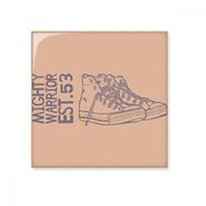 Dıythinker El Boyaması Kanvas Ayakkabı İllüstrasyon Seramik 10x10 cm Seramik Karo