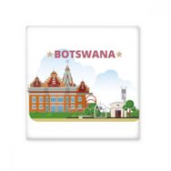 Dıythinker El Boyaması Şehir Binası Botsvana Kültür Elemanları 10x10 cm Seramik Karo