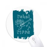 Dıythinker Elektrikli Gitar Müzik Aletleri Mavi Desen Baskılı Yuvarlak Kaymaz Kauçuk Mouse Pad