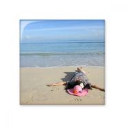 Dıythinker Ellie Yao Beautiflu Kız Resmi Plaj Güneş Deniz Parlak 10x10 cm Seramik Karo