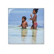 Dıythinker Ellie Yao Deniz Dalgası Fotoğraf Afrika Çocuklar Parlak 10x10 cm Seramik Karo