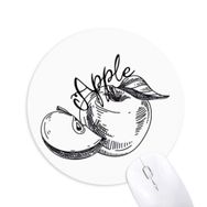 Dıythinker Elma Meyve Çizimi Çizim İllüstrasyon Baskılı Yuvarlak Kaymaz Kauçuk Mouse Pad