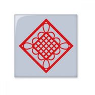 Dıythinker Elmas Kırmızı Çin Düğümü Kağıt Kesim Parlak 10x10 cm Seramik Karo