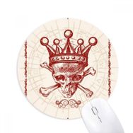 Dıythinker Elmaslar Kırmızı Taç İskelet Poker Kartı Desenli Baskılı Yuvarlak Kaymaz Kauçuk Mouse Pad
