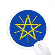 Dıythinker Erhiopia Afrika Ulusal Amblem Baskılı Yuvarlak Kaymaz Kauçuk Mouse Pad