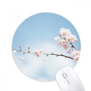Dıythinker Erik Çiçeği Mavi Gökyüzü Bulutları Baskılı Yuvarlak Kaymaz Kauçuk Mouse Pad