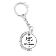 Diythinker Erkek Alıntısı Keep Calm And Whaaa Siyah Döndürülebilir 3 Çok Renkli 0x9 cm Anahtarlık