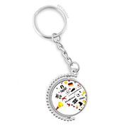 Diythinker Erkek Almanya Futbol Bayrağı Kültür Desenli Döndürülebilir Çok Renkli 3x9 cm Anahtarlık